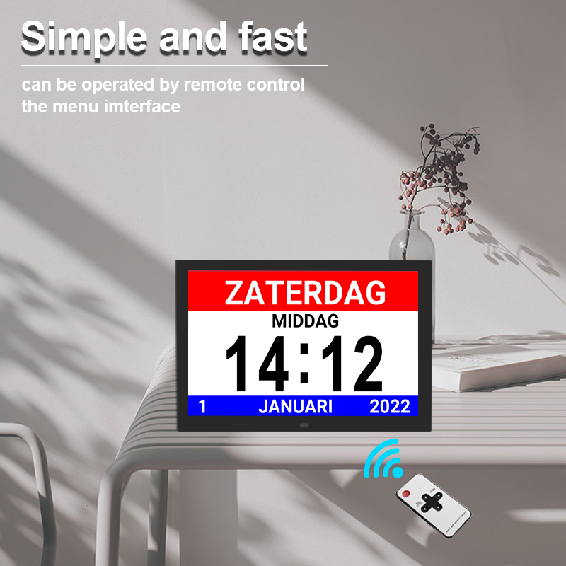 Extra-large Dementia Clock with Medication Reminders & Selectable Analogue/Digital Displays (15 inch)