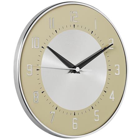 Domed Glass & Embossed Metal Dial in Cream 20.5cm