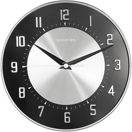Domed Glass & Embossed Metal Dial in Black 20.5cm