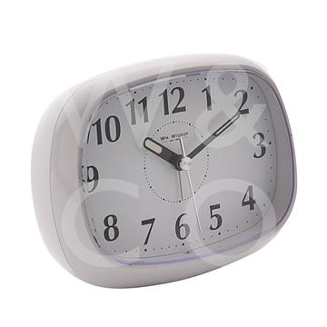 Alarm - Oval with Light & Snooze White 12.5cm