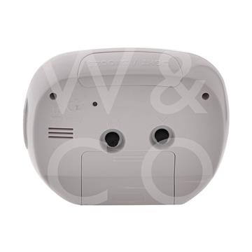 Alarm - Oval with Light & Snooze White 12.5cm