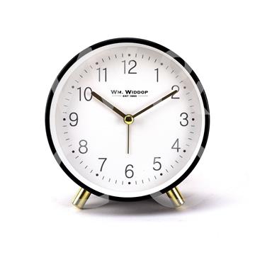 ALARM CLOCK METAL FEET LIGHT & SNOOZE - BLACK