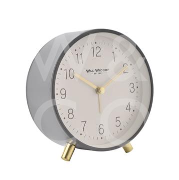 ALARM CLOCK METAL FEET WITH LIGHT & SNOOZE - GREY