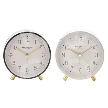 ALARM CLOCK METAL FEET WITH LIGHT & SNOOZE - GREY