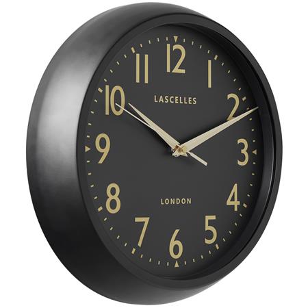 Matt Black Clock With Sweep Seconds Hand 30cm