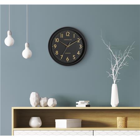 Matt Black Clock With Sweep Seconds Hand 30cm