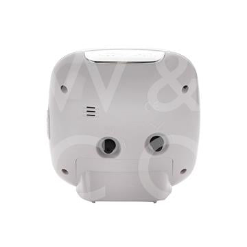 Square Alarm Clock - Sweep/Light/Snooze - White 11cm