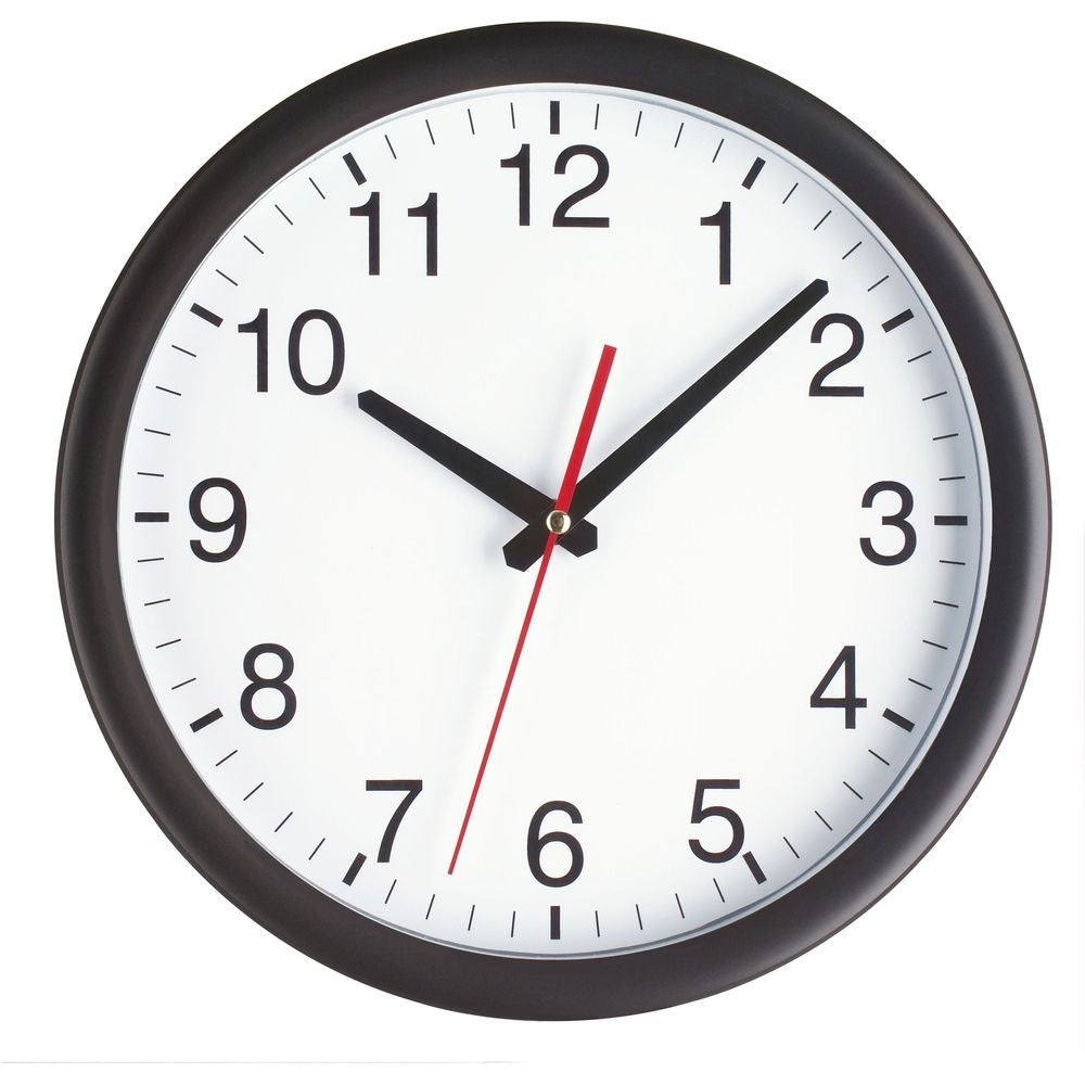 Black Wall Clock 28cm