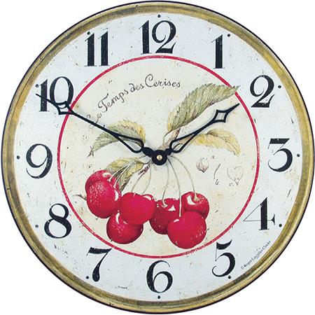 Bold Red Cherries Wall Clock 36cm