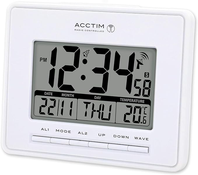 Infinity Radio Controlled LCD Digital Alarm Clock 17cm