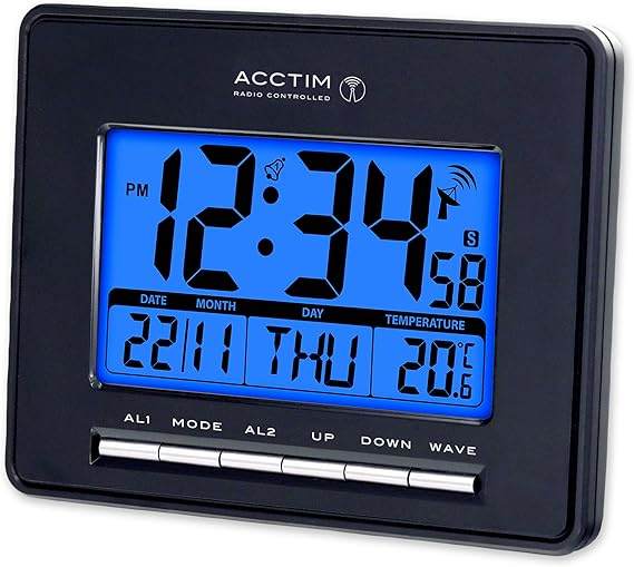 Infinity Radio Controlled LCD Digital Alarm Clock 17cm