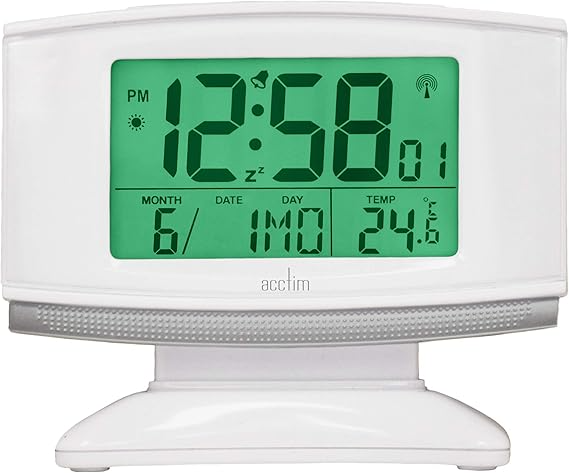 Integra 2 Radio Controlled LCD Digital Alarm Clock 13cm