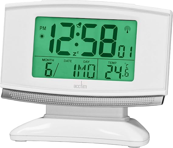 Integra 2 Radio Controlled LCD Digital Alarm Clock 13cm