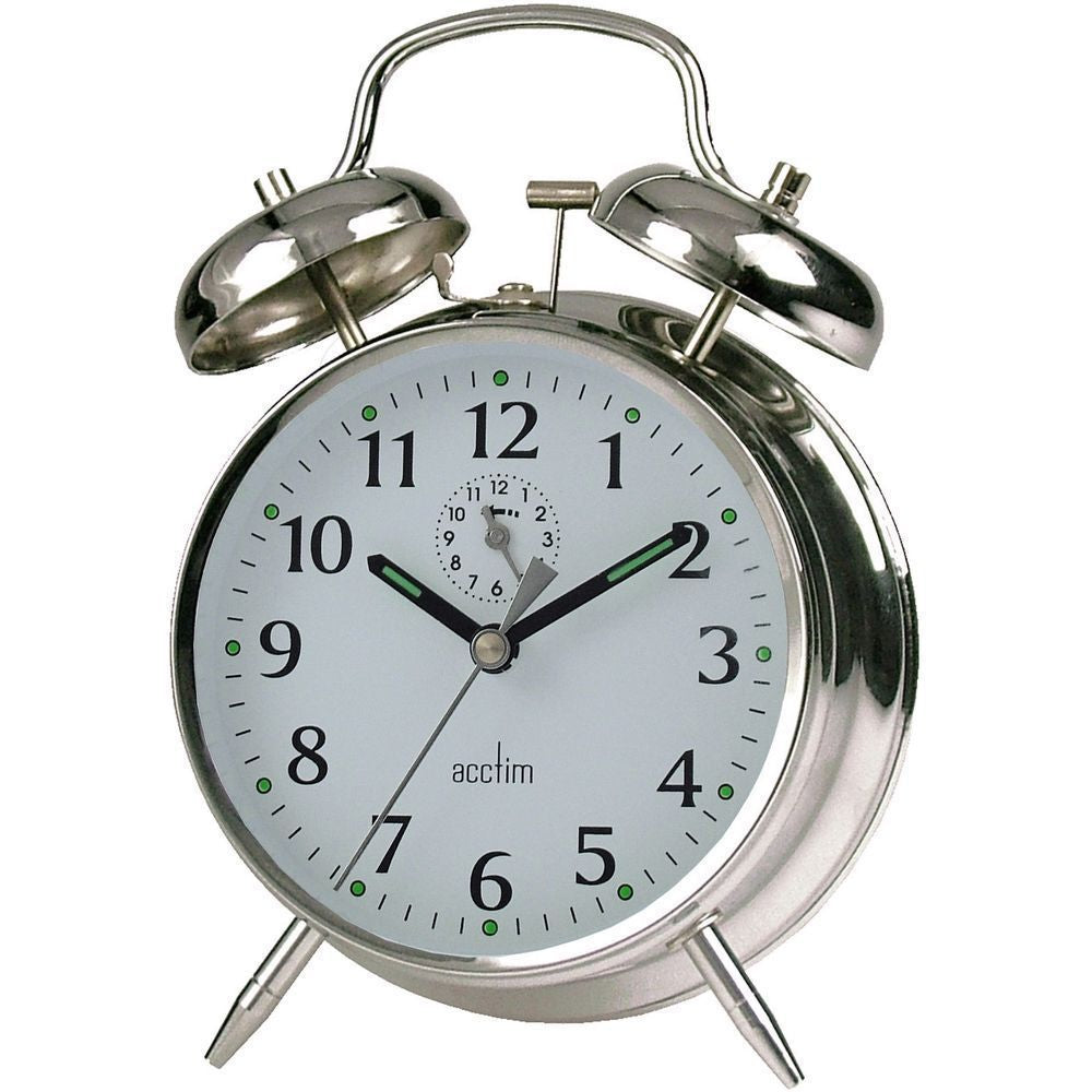 Saxon Wind-Up Twin Bell Alarm Clock 16cm
