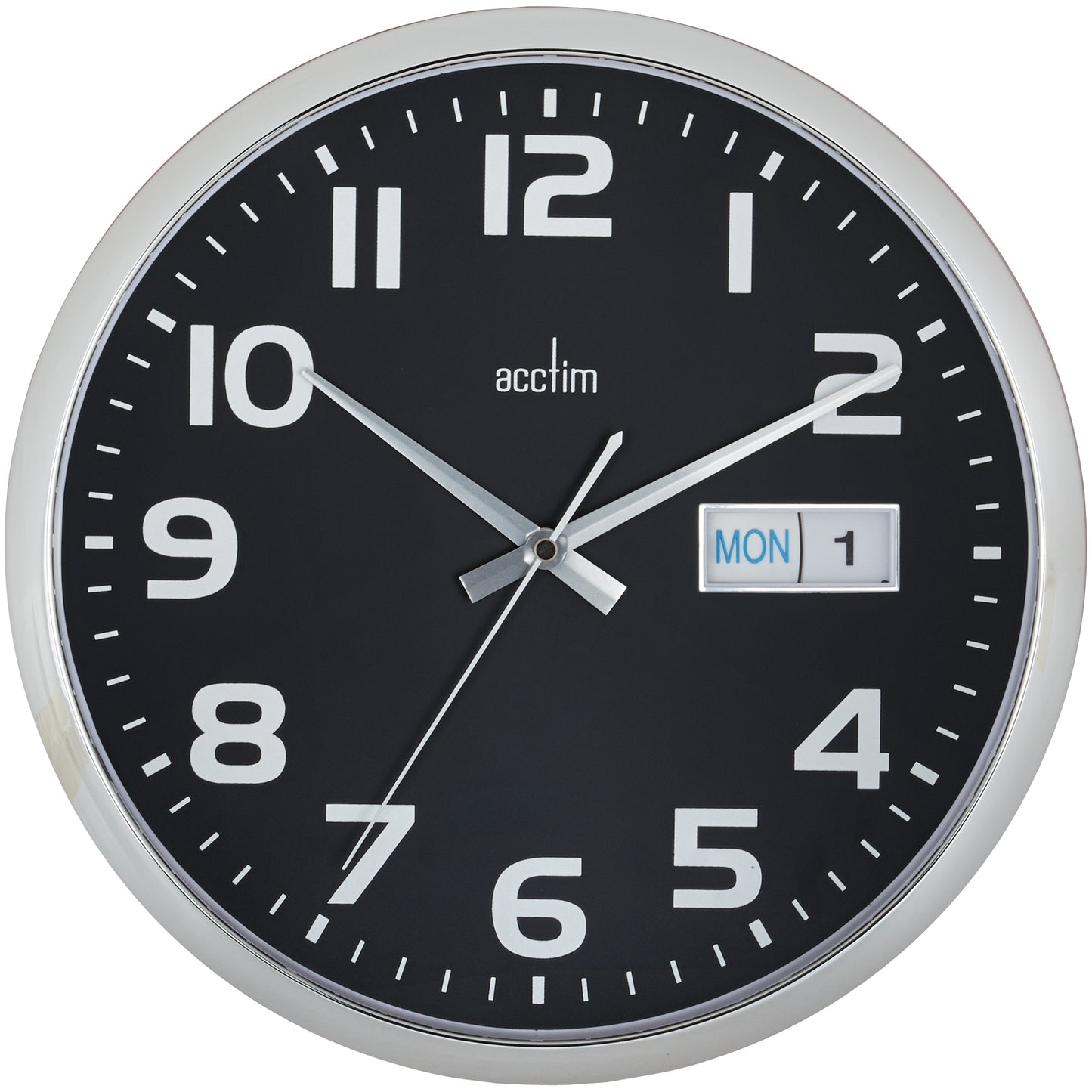 Supervisor Day & Date Black Wall Clock 32cm
