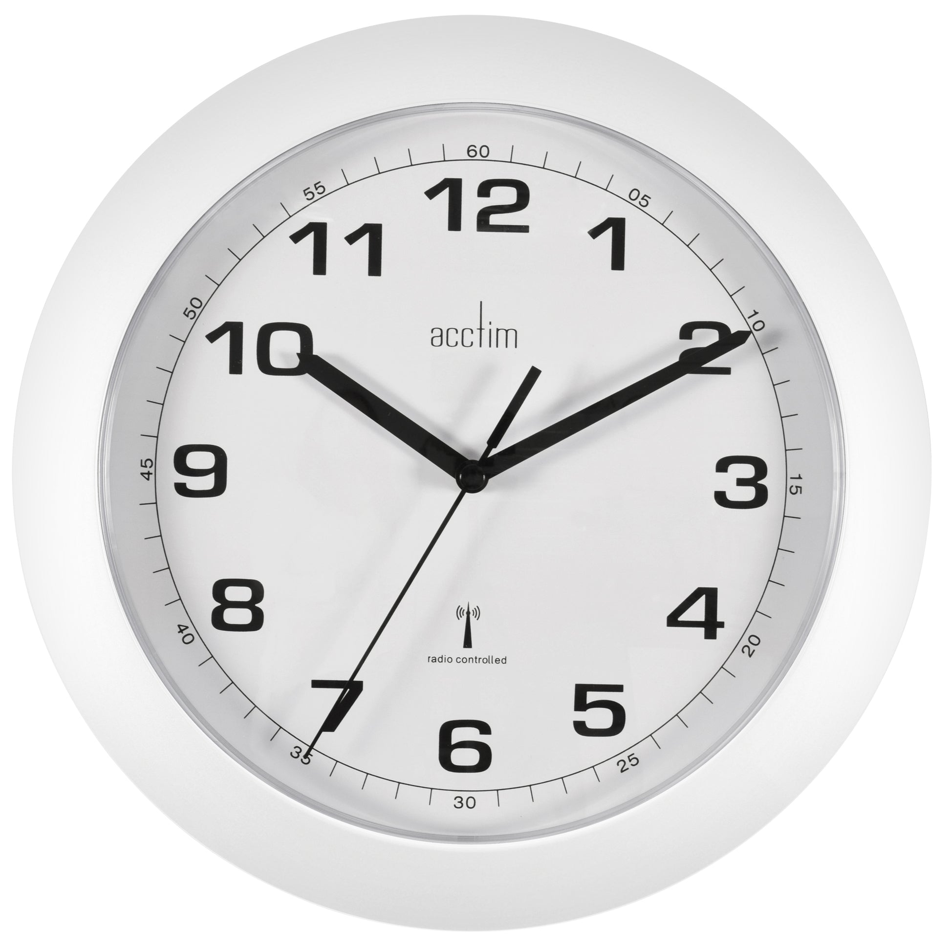 Cadiz White Radio Controlled Wall Clock 25.5cm