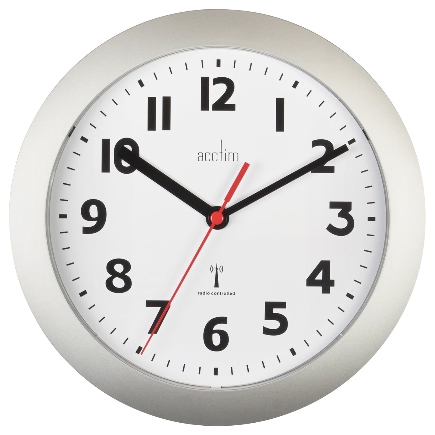 Parona Silver Radio Controlled Wall Clock 23cm
