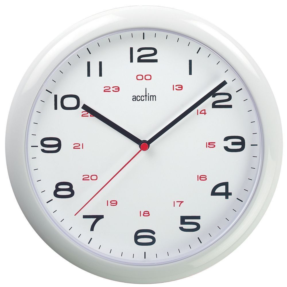 Aylesbury White Wall Clock With 24 Hour Display 25.5cm