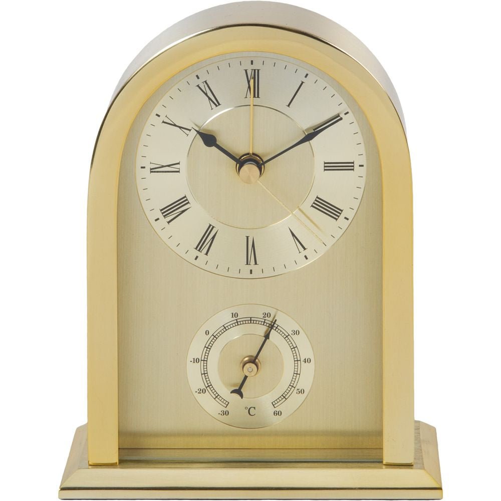 Arched Mantel Clock Gold Aluminium Case 11cm - TickTockClocks