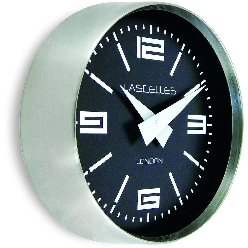 Brushed Chrome Cosmo Wall Clock 23cm