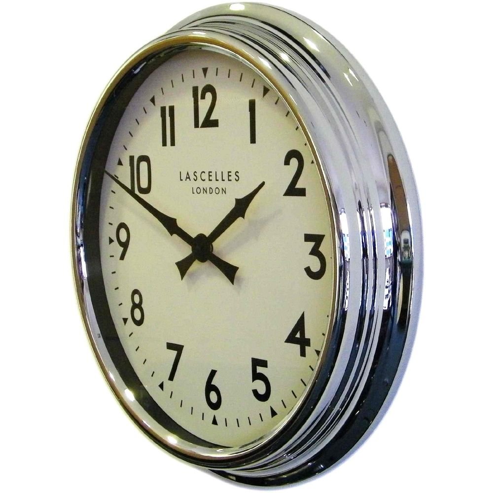 Designer Chrome Wall Clock 60cm - TickTockClocks