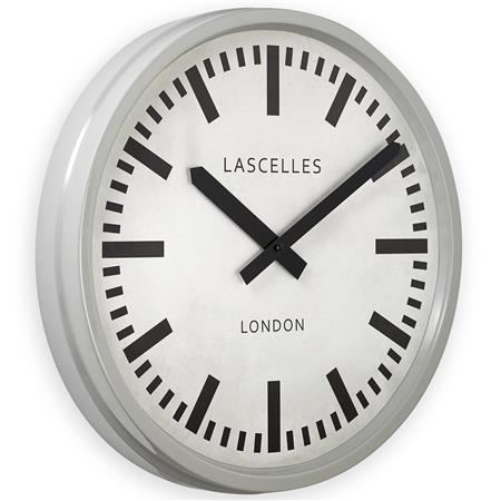 Large Industrial Grey Clock 55cm