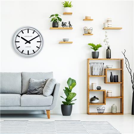 Large Industrial Grey Clock 55cm