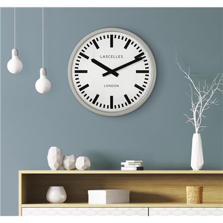 Large Industrial Grey Clock 55cm