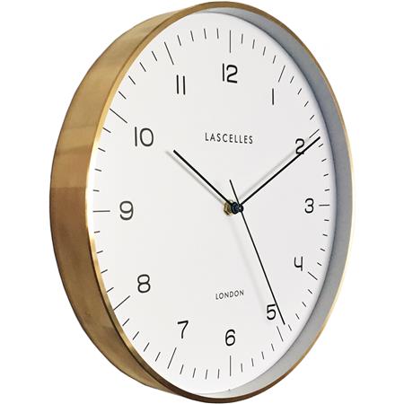 Gold Metal Cased Clock with off White Dial 31cm - TickTockClocks