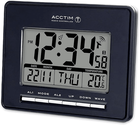 Infinity Radio Controlled LCD Digital Alarm Clock 17cm - TickTockClocks