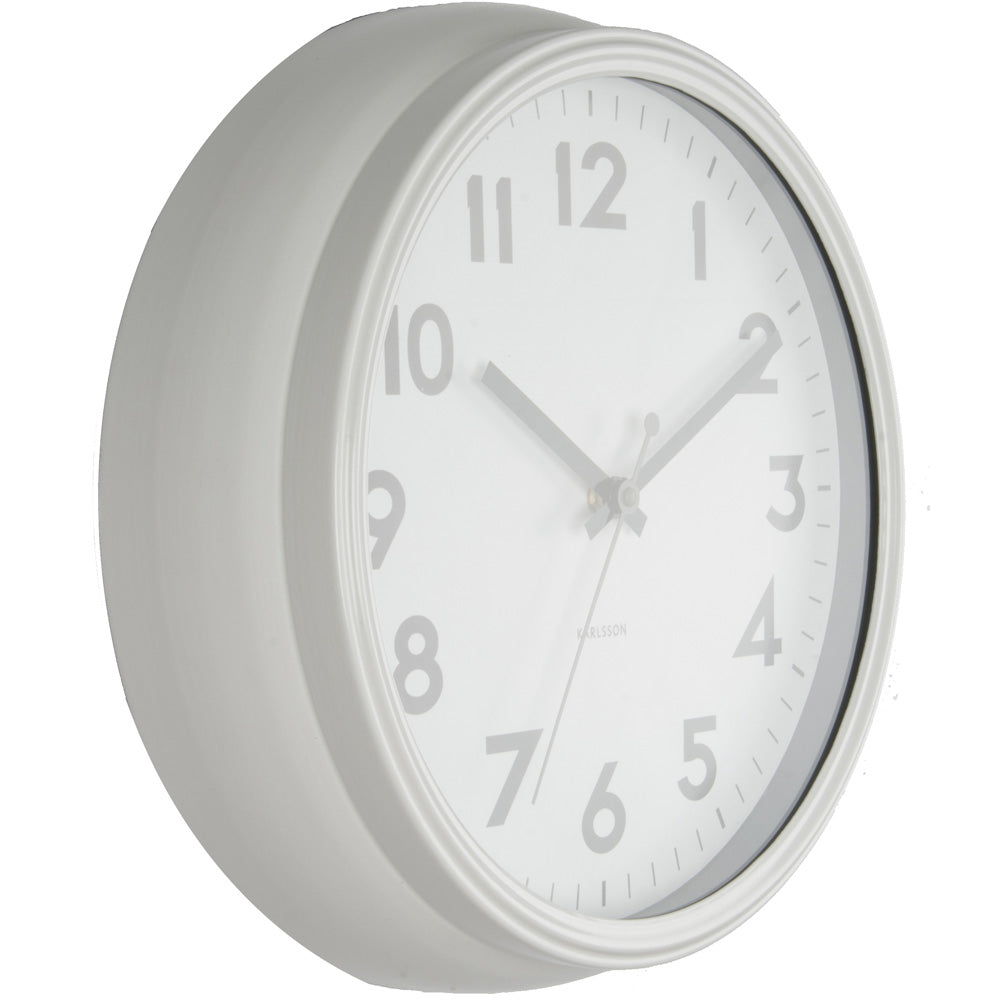 Badge White Wall Clock 38cm