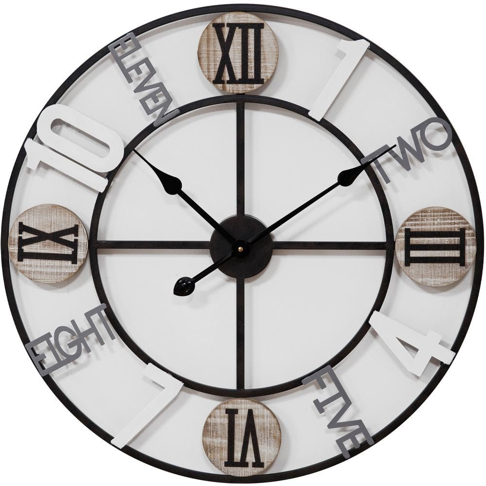 MDF Wall Clock Arabic & Roman Numerals 62.5cm - TickTockClocks