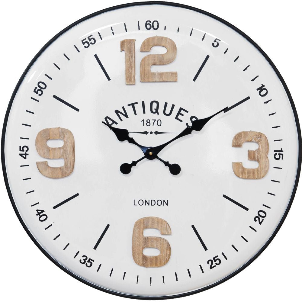 MDF Wall Clock Large Quarter Numbers 61.5cm - TickTockClocks