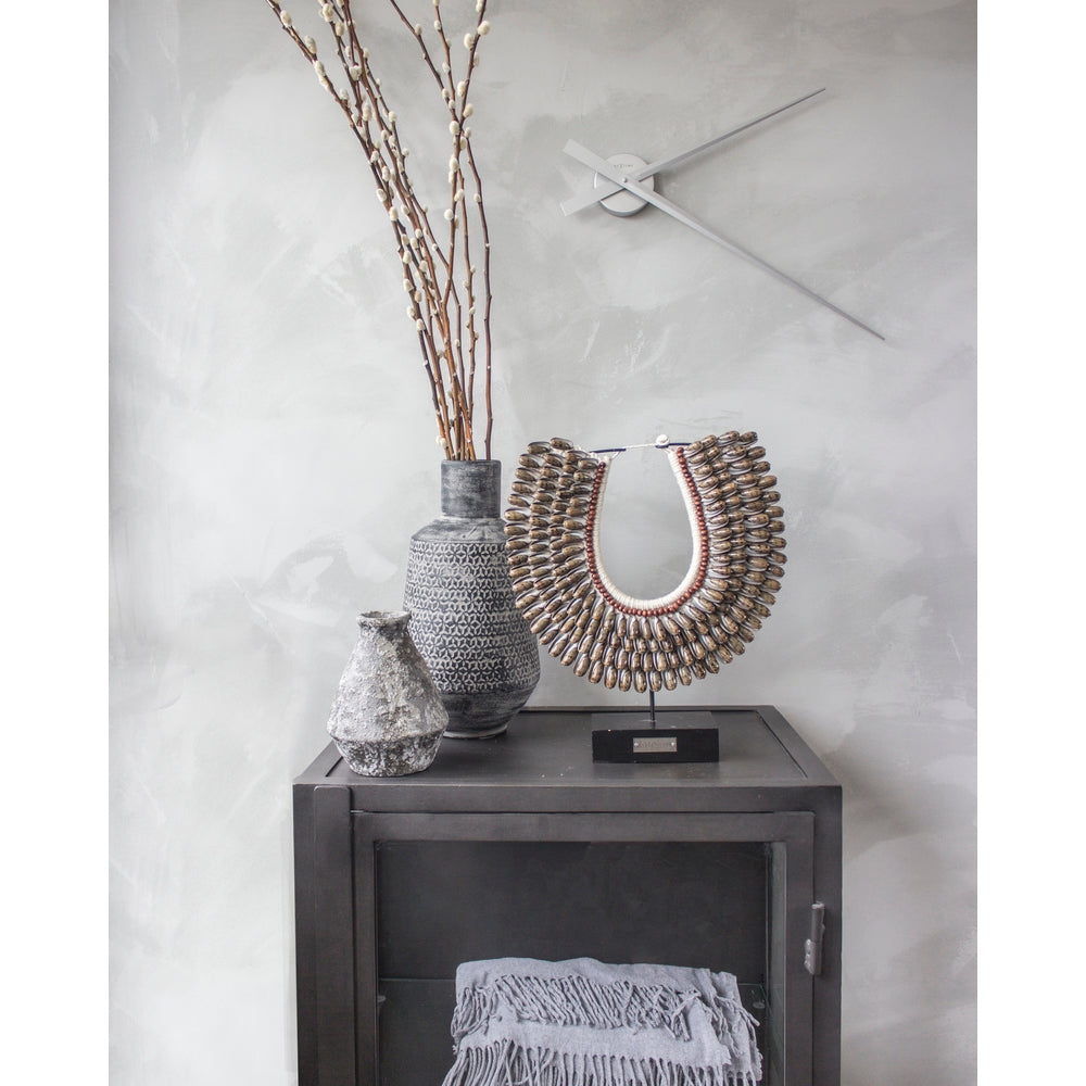 Silver Hands Wall Clock 85cm
