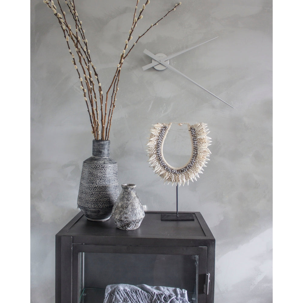 Silver Hands Wall Clock 85cm
