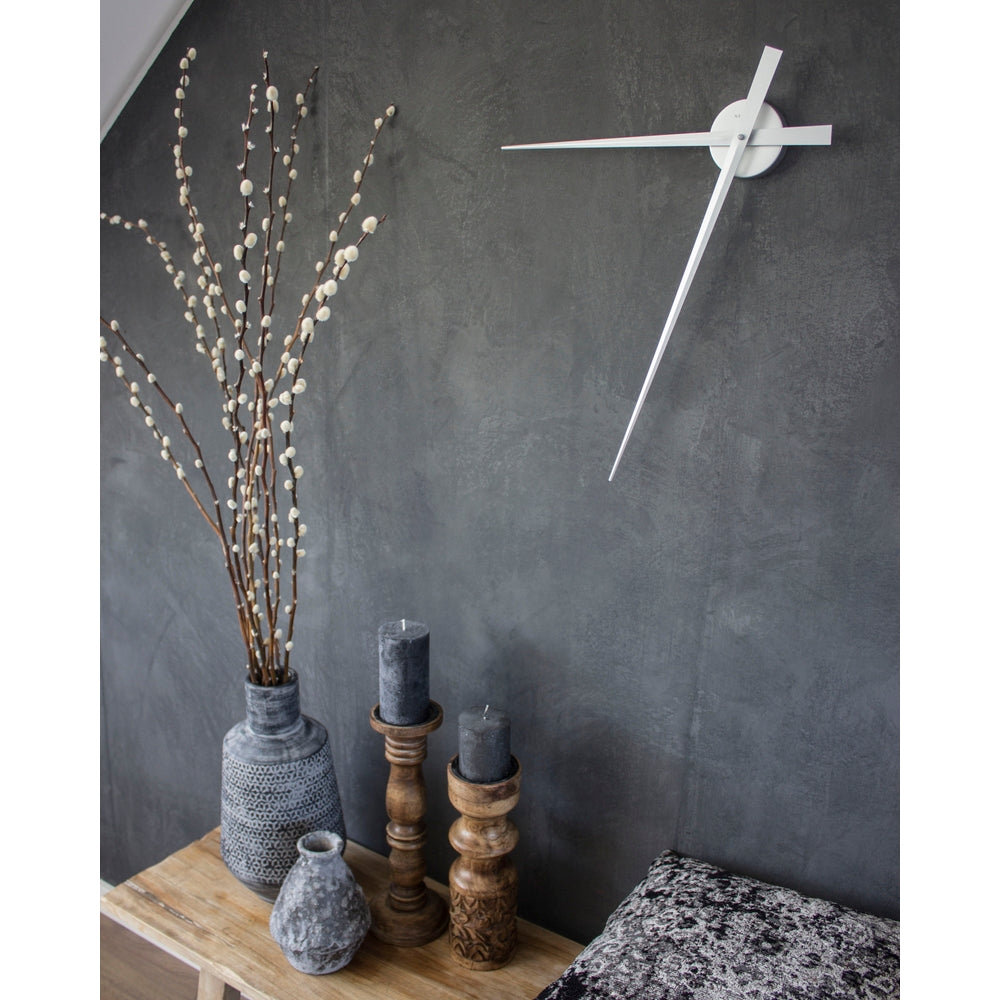 Silver Hands Wall Clock 85cm
