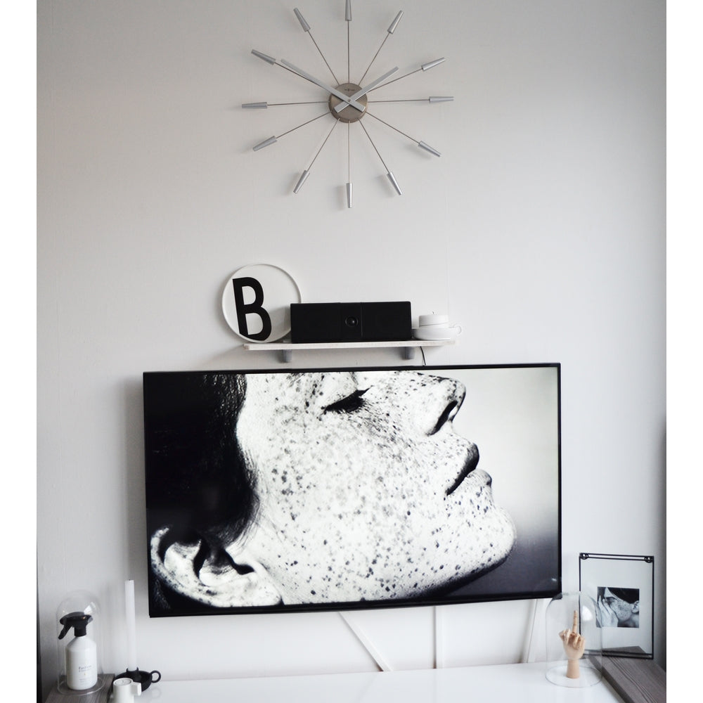 Silver PlugInn Wall Clock 58cm