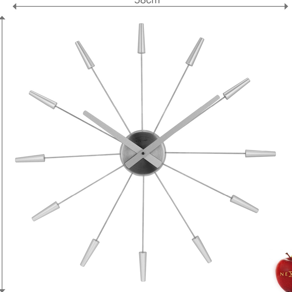 Silver PlugInn Wall Clock 58cm