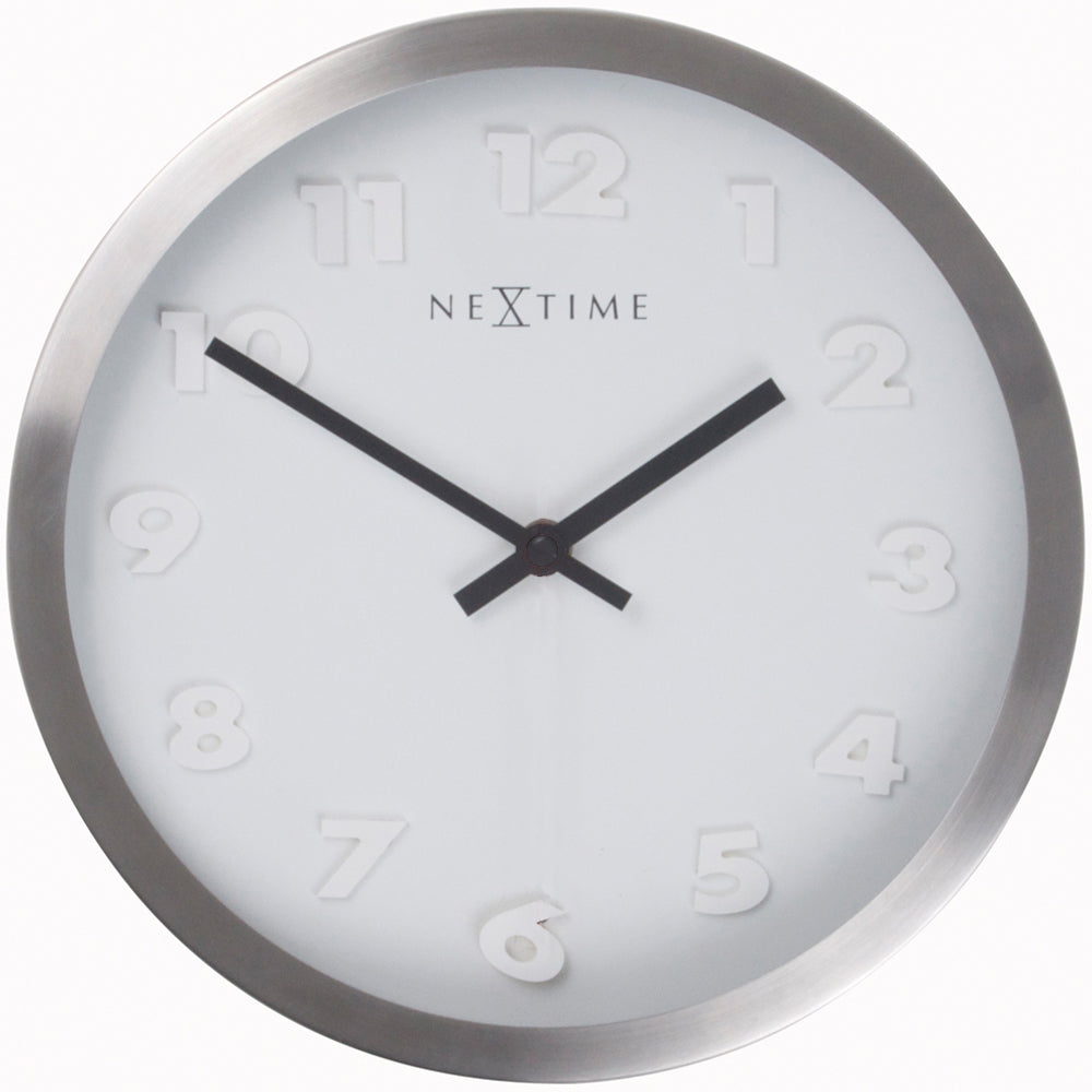 Paniki White & Silver Wall Clock 34cm
