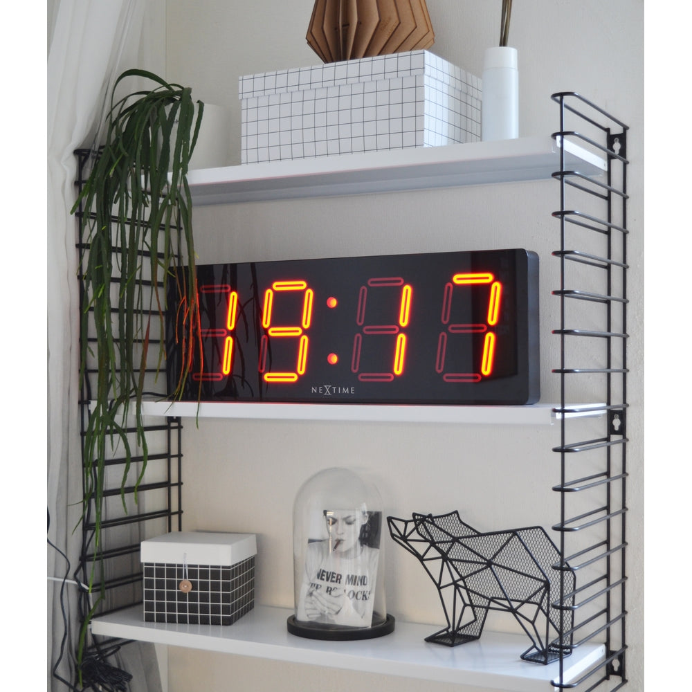 Black Big D Wall Clock 51cm