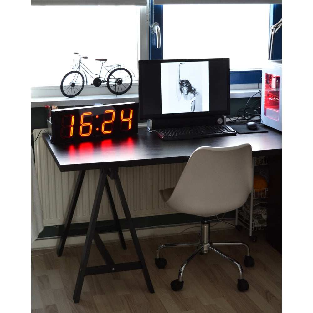 Black Big D Wall Clock 51cm