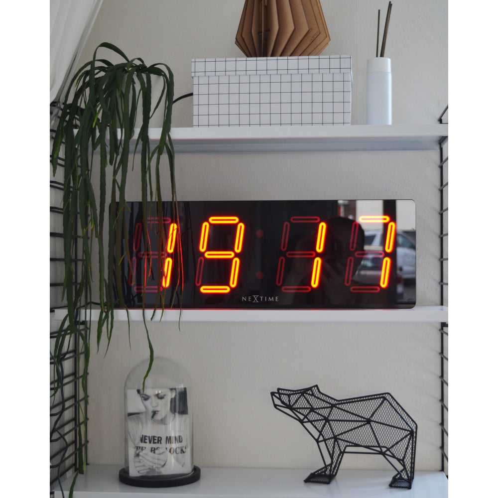 Black Big D Wall Clock 51cm