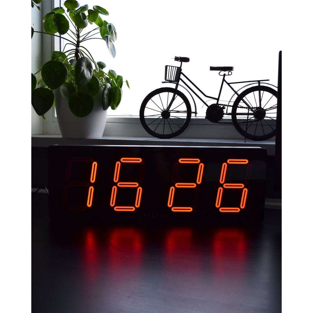 Black Big D Wall Clock 51cm