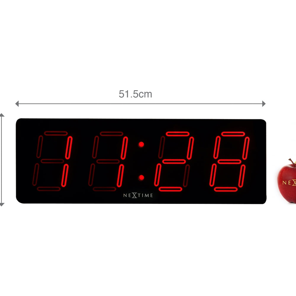 Black Big D Wall Clock 51cm