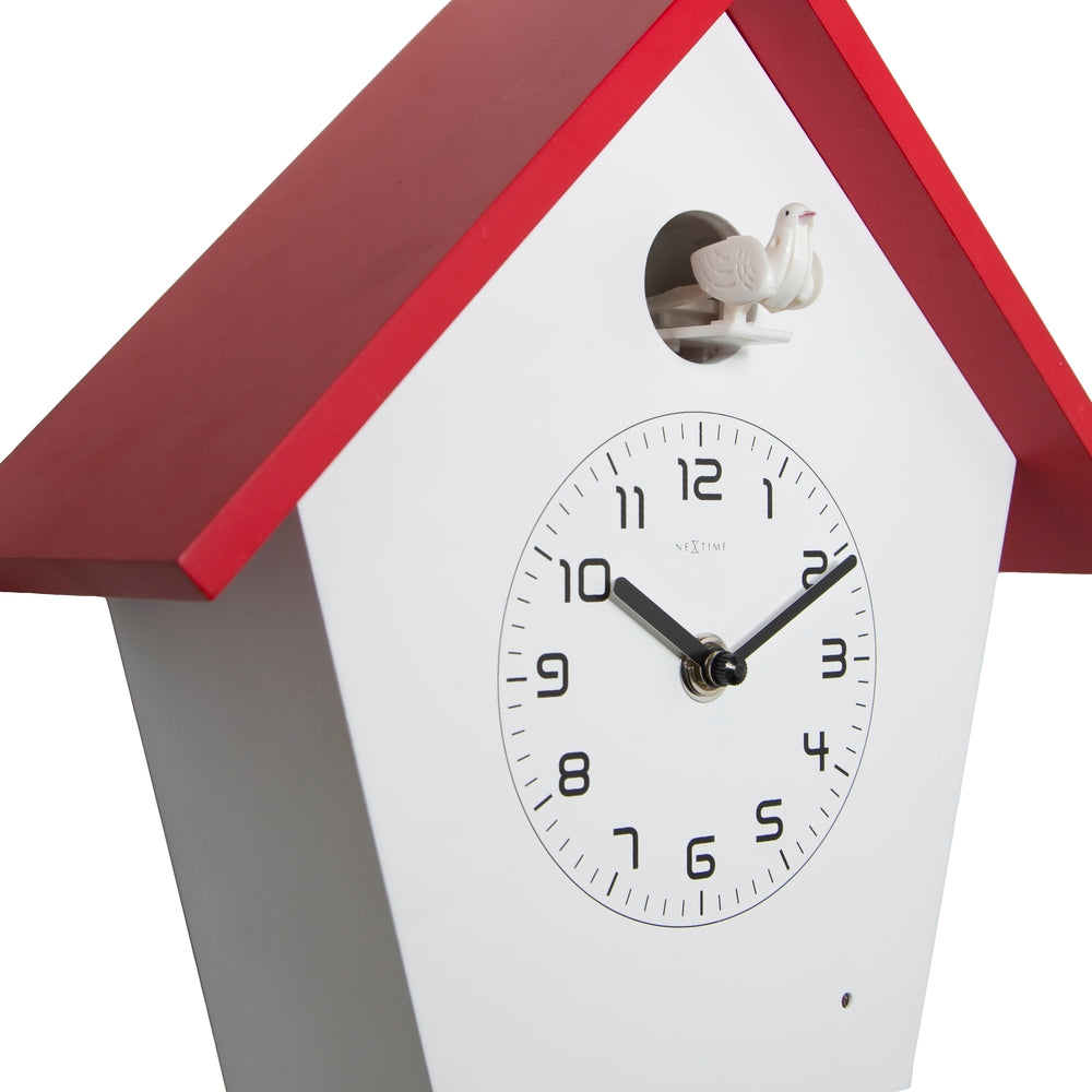 Birdy Red Trim Cuckoo Wall Clock 26cm