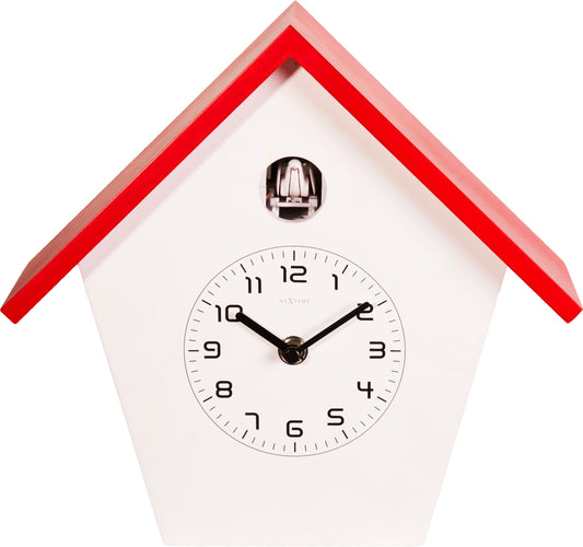 Birdy Red Trim Cuckoo Wall Clock 26cm