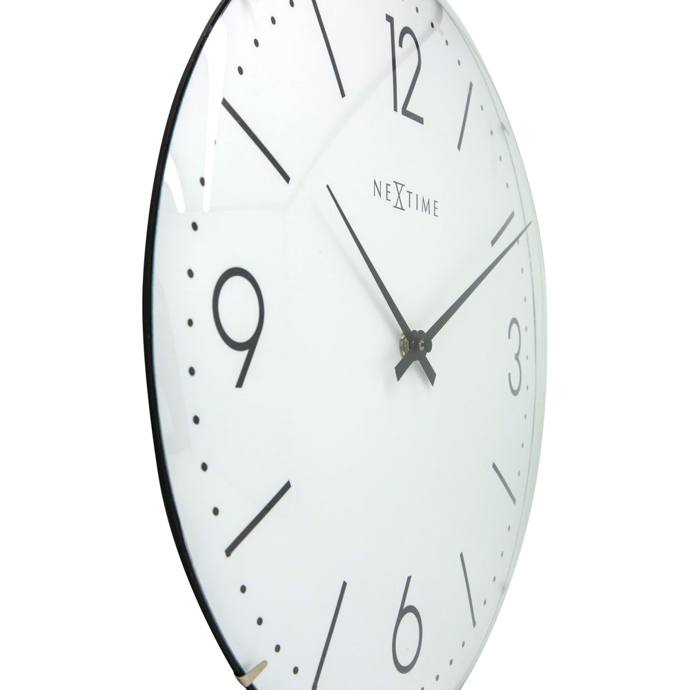 White Basic Dome Wall Clock 35cm