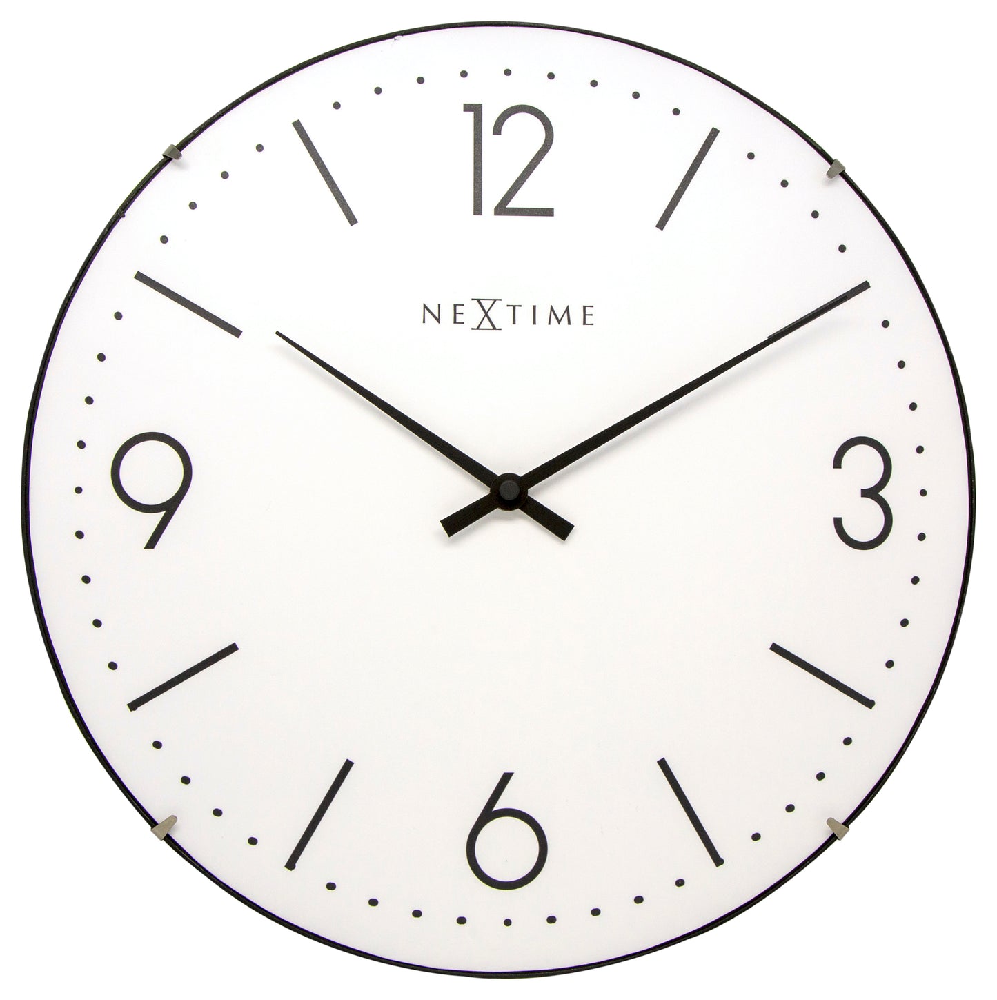 White Basic Dome Wall Clock 35cm