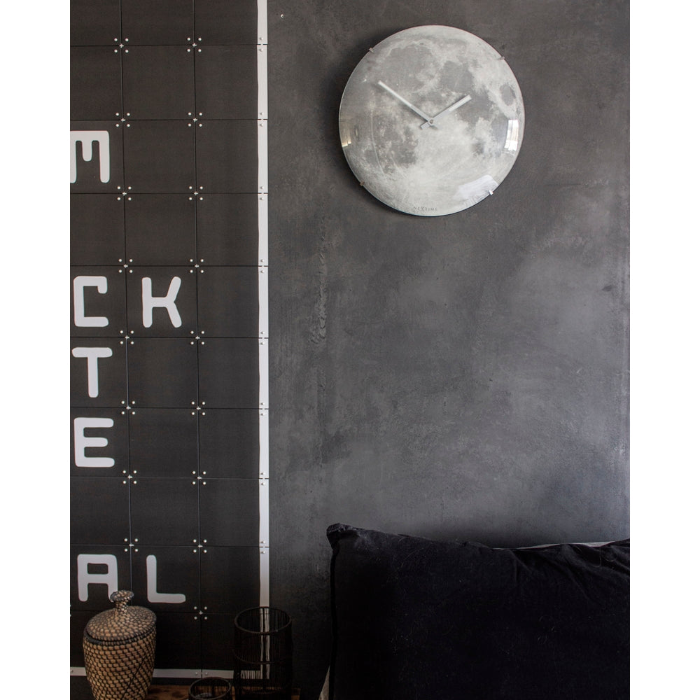 Blue Moon Dome Wall Clock 35cm