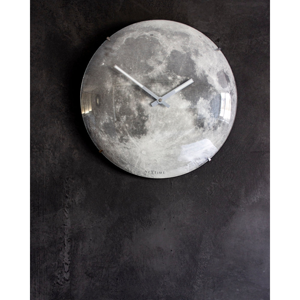 Blue Moon Dome Wall Clock 35cm